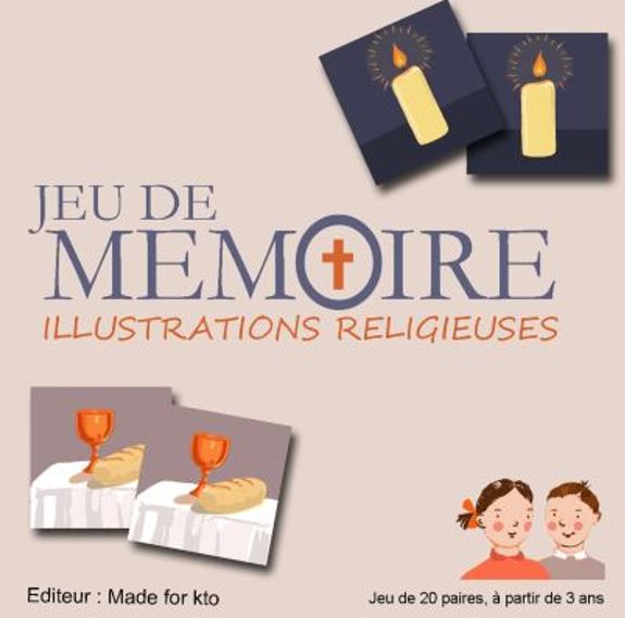 Jeu de mémoire (jeu des paires) : illustrations religieuses.
