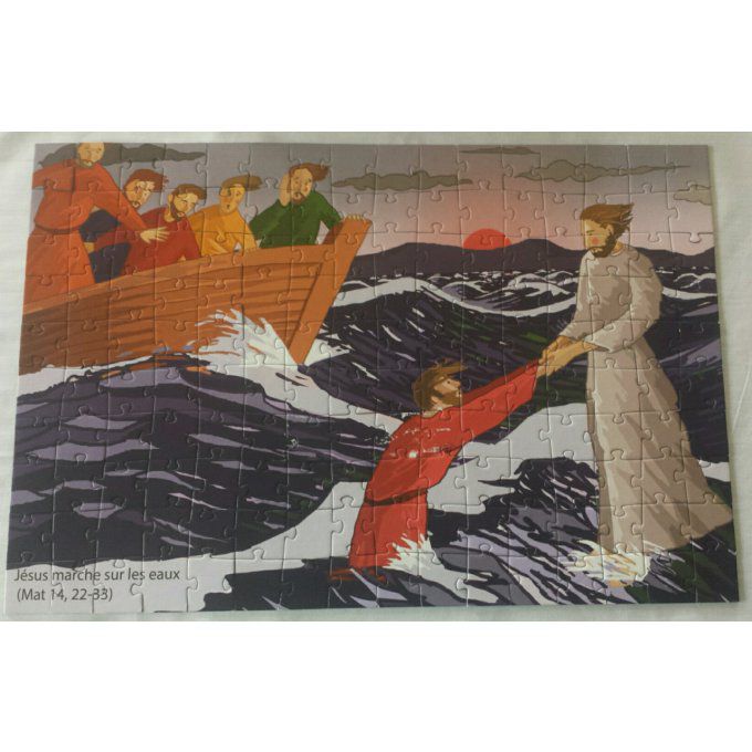 Puzzle 160 pièces du miracle de Jésus marchant sur les eaux